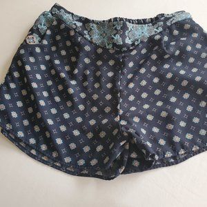 Boho Blue pattern shorts- lightweight